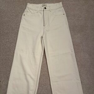 DL1961 Hepburn Wide-Leg Jeans in Cream